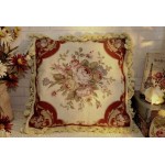 16" French Country Vintage Soft Shabby Handmade Needlepoint Pillow Cushion